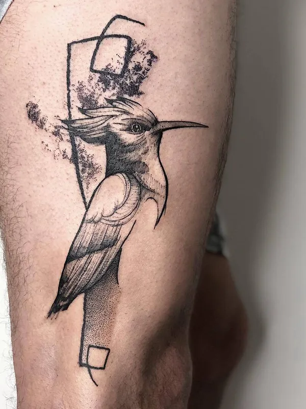 black and grey blackwork татуировка на thigh #28416 | Тату мастер Shiran Koro