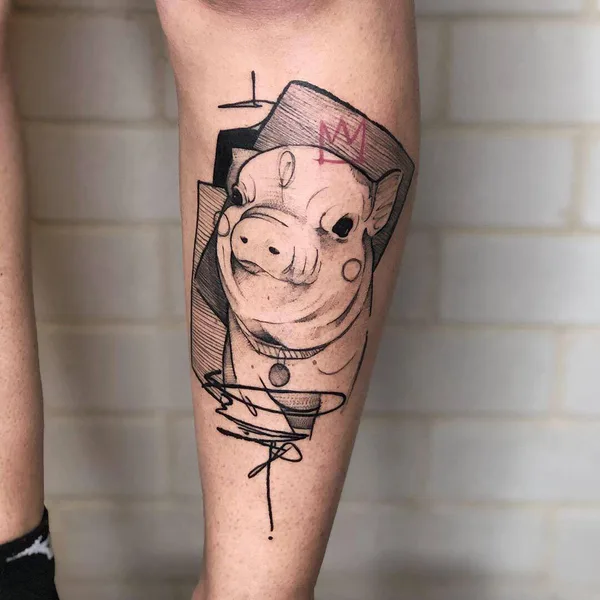Abstract tattoo by Shiran Koro in New York City