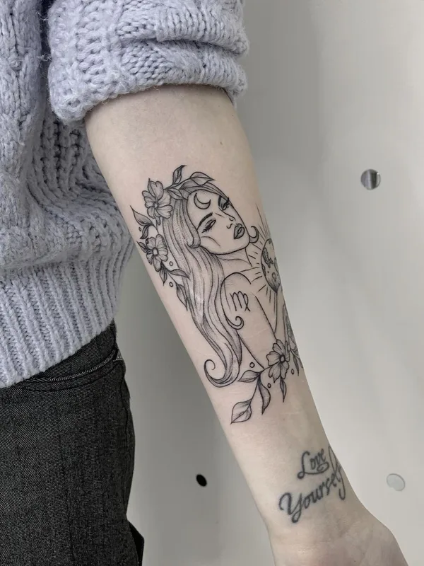 female black fineline татуировка на forearm #51473 | Тату мастер Света @sergadeeva_tattoo