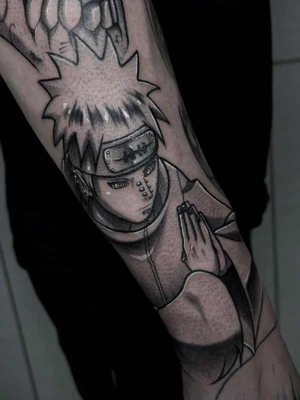 black and grey anime 타투 부위 forearm #51504 | 타투이스트 Вадим Рассказов