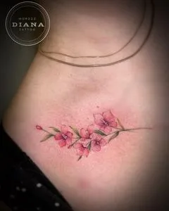 female color watercolor Tatuagem em ribcage #51567 | Tatuador Диана Коновалова
