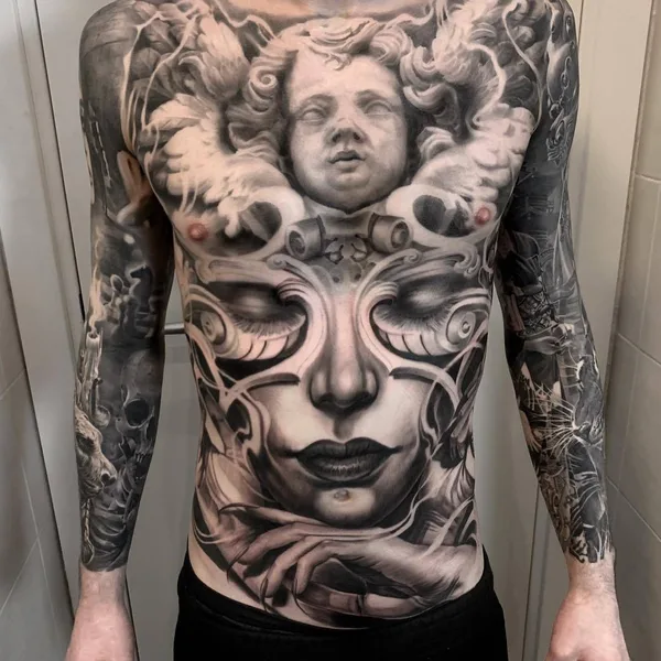 Portrait tattoo by Ivano Natale
