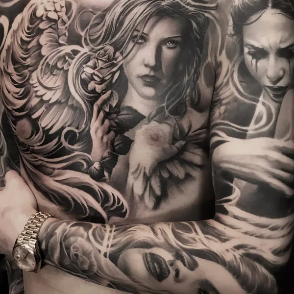 Portrait tattoo by Ivano Natale