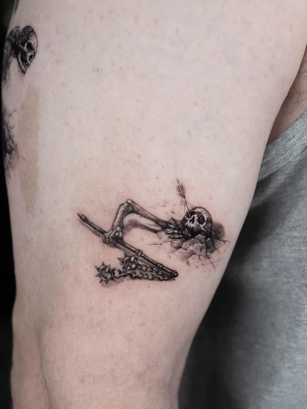 black and grey sketch татуировка на upper arm #38996 | Тату мастер Camoz