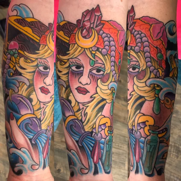 Color tattoo by Kirk Sheppard in Penticton