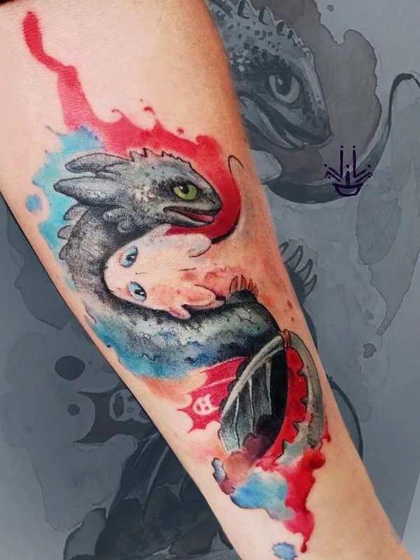 color watercolor татуировка на forearm #55048 | Тату мастер Галина Фиопентова