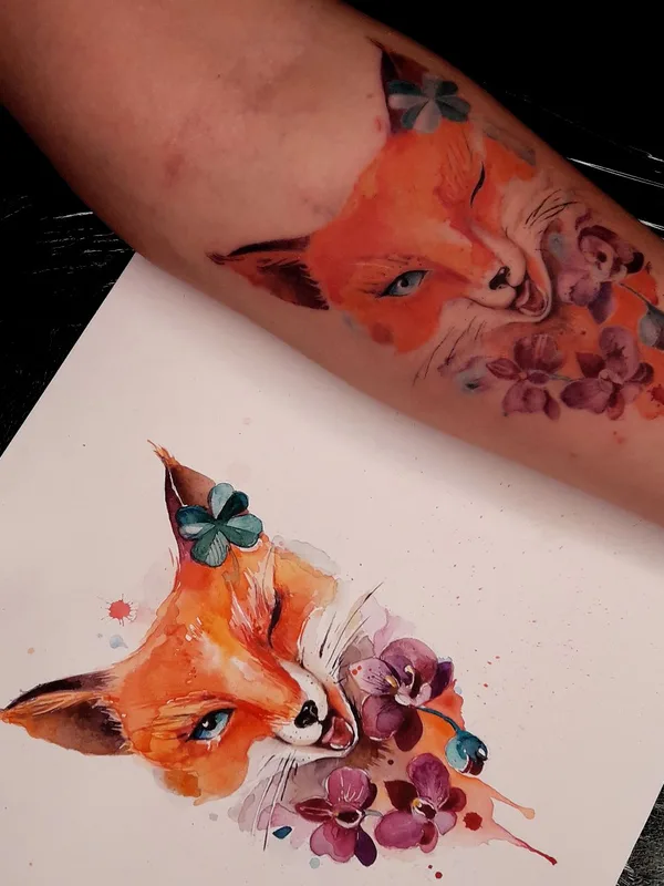 color watercolor татуировка на forearm #55053 | Тату мастер Галина Фиопентова