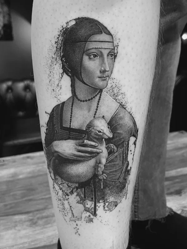 black and grey realism tattoo on thigh #69724 | Tattoo Artist Inkdeology