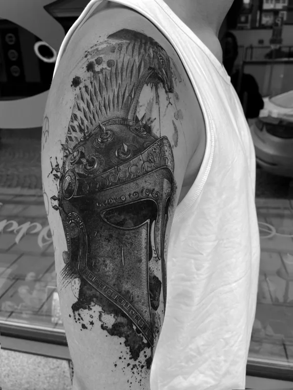 black and grey black and grey tattoo on upper arm #69725 | Tattoo Artist Inkdeology