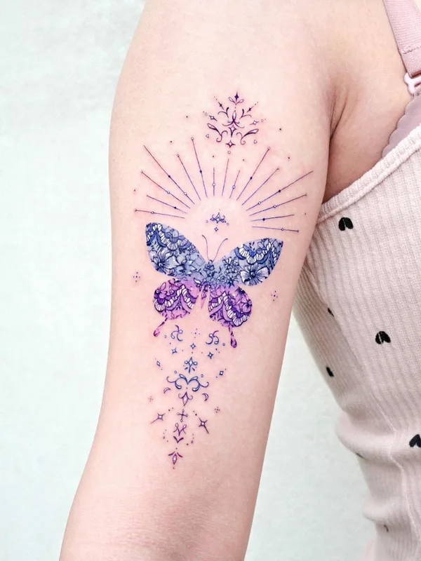 female color jewelry tattoo on shoulder #55605 | Tattoo Artist Solar