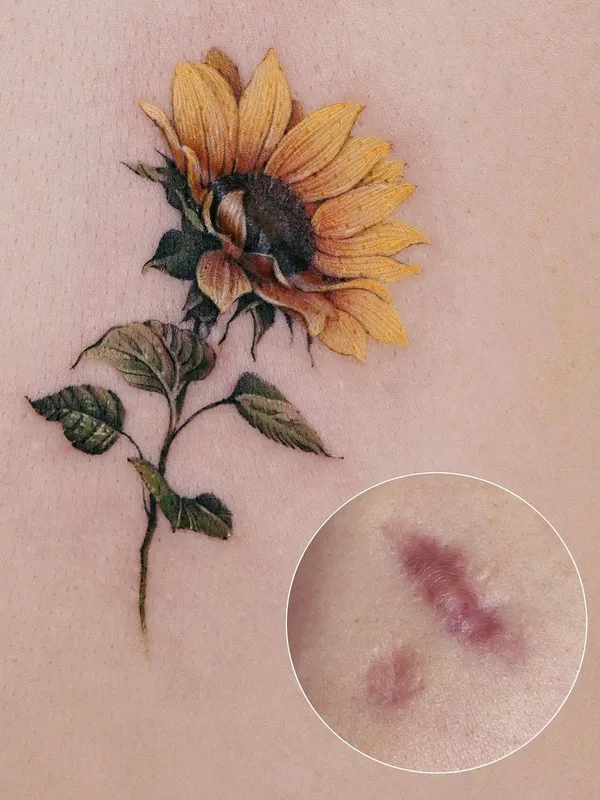 female color miniature, botainc tatouage sur back #55612 | Artiste tatoueur Dasol Kim