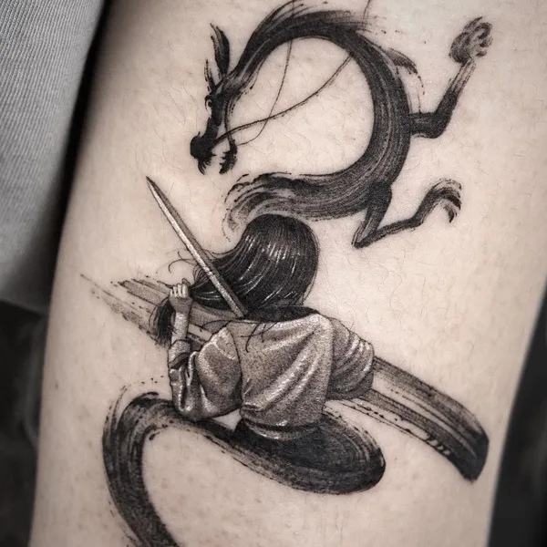 Watercolor tattoo by Dasol Kim in Los Angeles