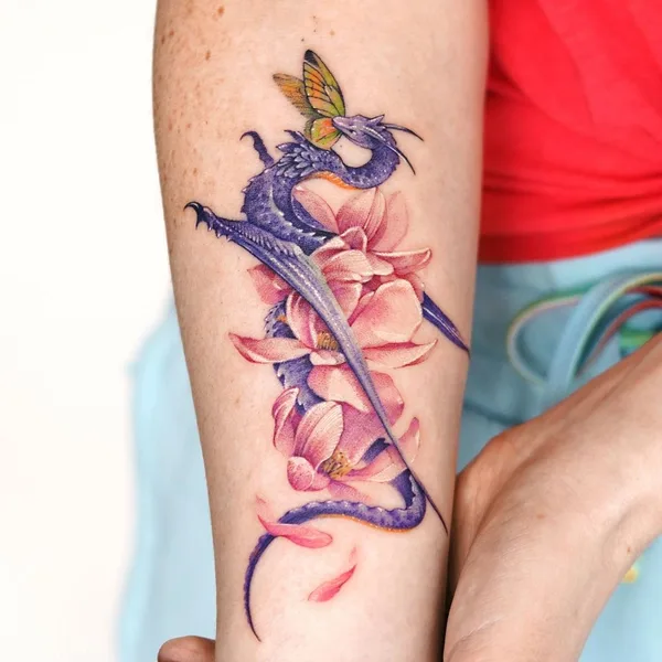 Watercolor tattoo by Dasol Kim in Los Angeles