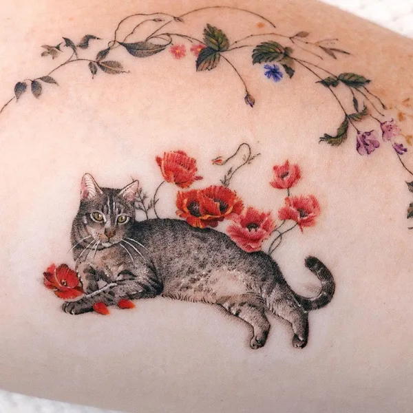 Watercolor tattoo by Dasol Kim in Los Angeles
