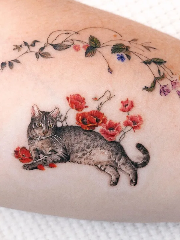 female color miniature, botainc tatouage sur back #55614 | Artiste tatoueur Dasol Kim