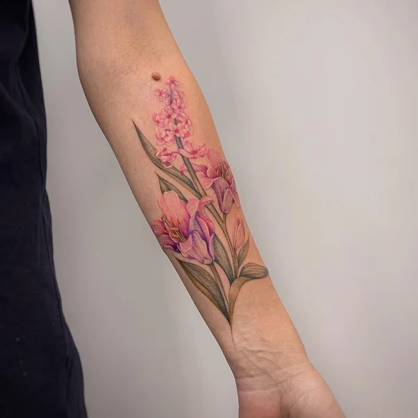 Botanical tattoo by Olga Kotova in Berlin