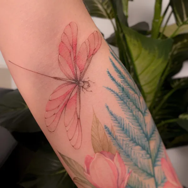 Botanical tattoo by Olga Kotova in Berlin