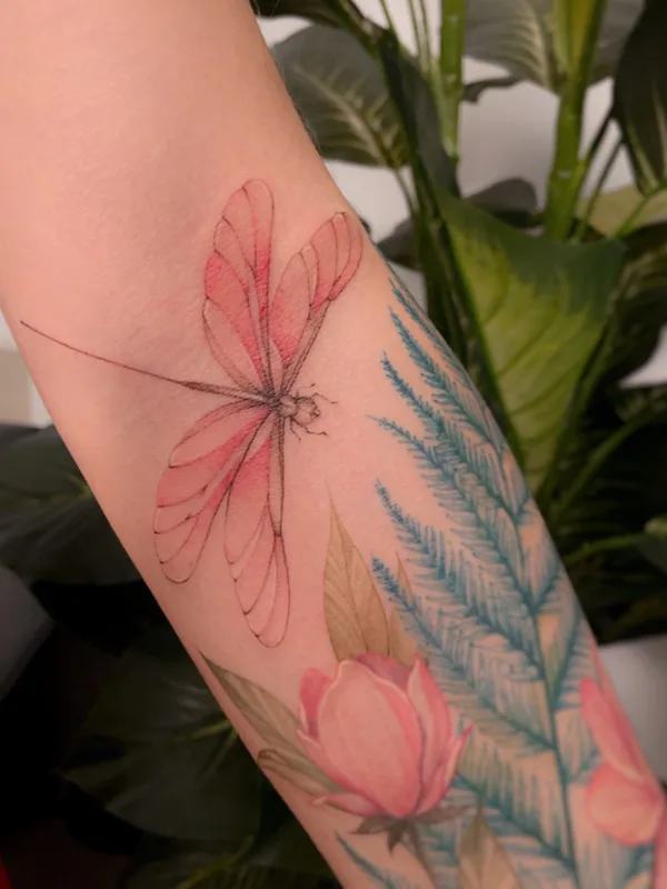 female color botanic tatuaje en forearm #57096 | Tatuador Olga Kotova