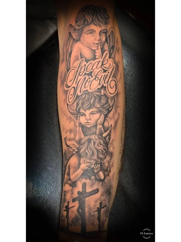 black and grey black and grey татуировка на forearm #32208 | Тату мастер Gera Mora