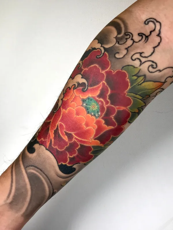 color japanese tattoo on forearm #73014 | Tattoo Artist CJ Cai Nan
