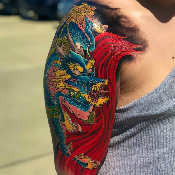 Oriental tattoo by CJ Cai Nan in New York City