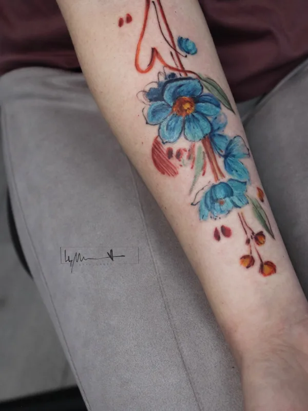 color watercolor татуировка на forearm #58965 | Тату мастер Мария Цегельник