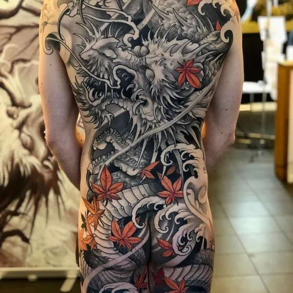 Japanese tattoo by Johan Finné in Helsingborg
