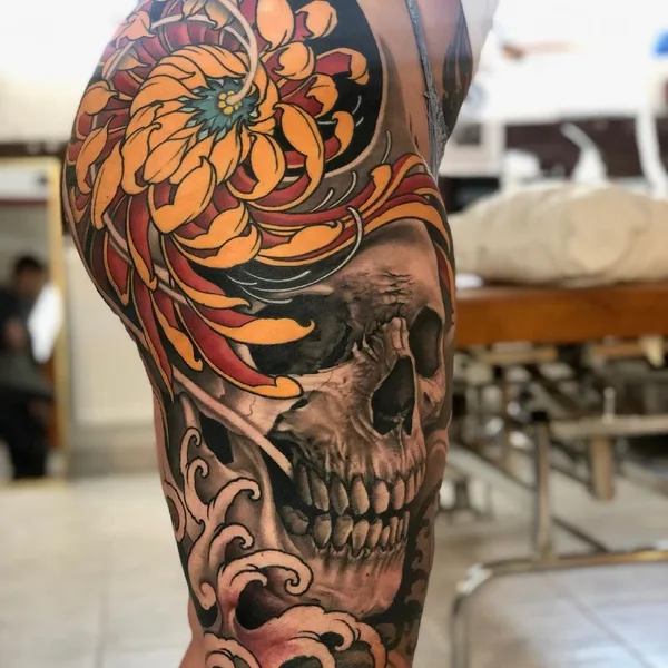 Japanese tattoo by Johan Finné in Helsingborg