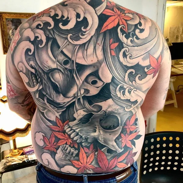 Japanese tattoo by Johan Finné in Helsingborg