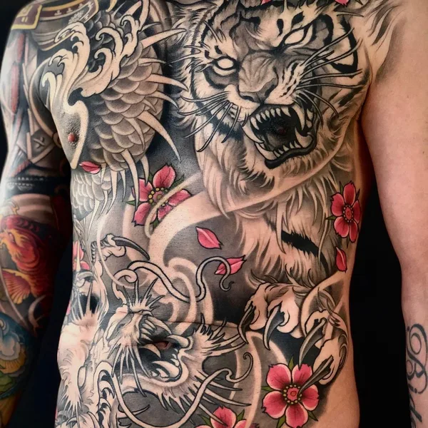 Japanese tattoo by Johan Finné in Helsingborg