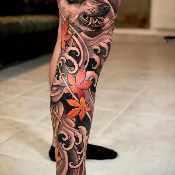Japanese tattoo by Johan Finné in Helsingborg