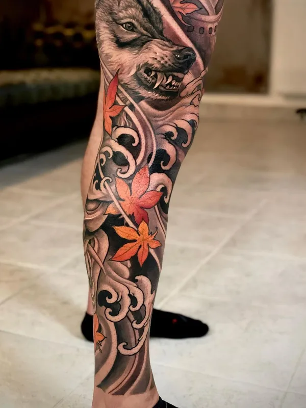 male color japanese Tatuagem em calf #42983 | Tatuador Johan Finné