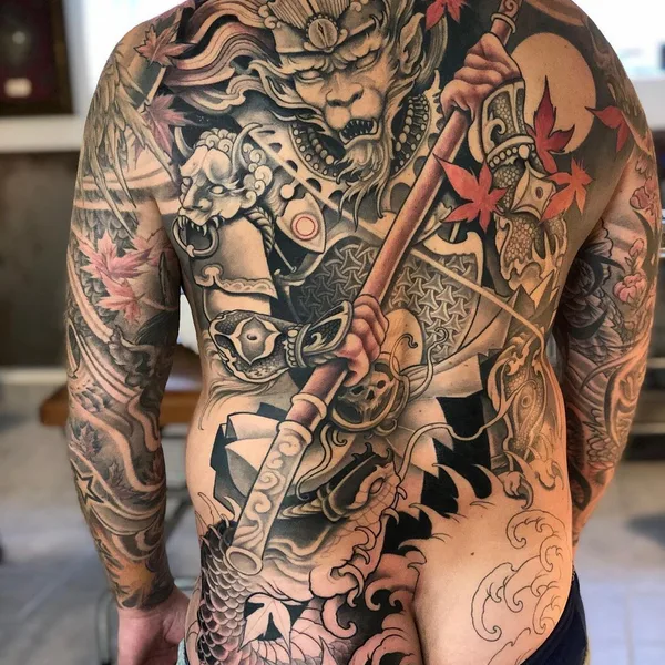 Japanese tattoo by Johan Finné in Helsingborg