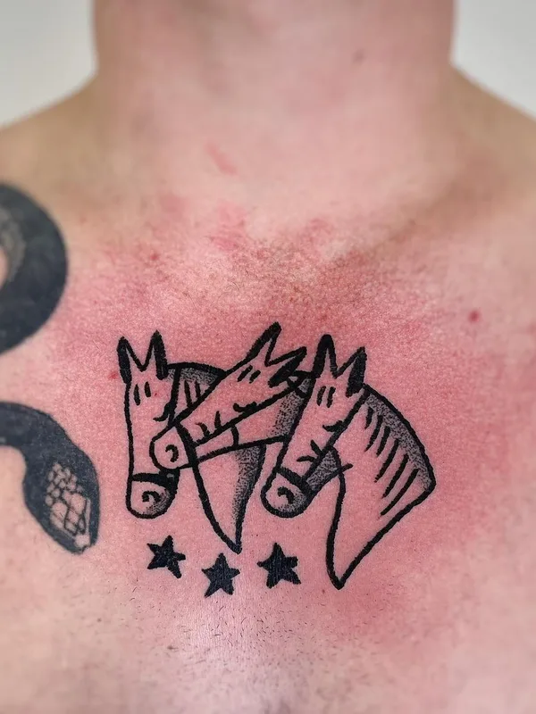 male black blackwork Tatuaggio su chest #42992 | Tatuatore Charley Gerardin