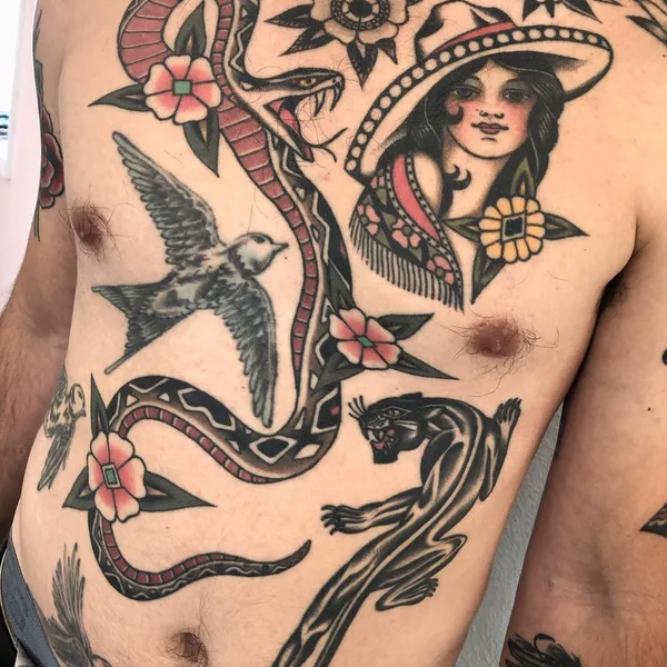Traditional tattoo by Shitneck Jones in Portland