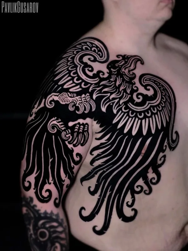 male black tribal tatouage sur shoulder #75213 | Artiste tatoueur Pavlik Gusarov