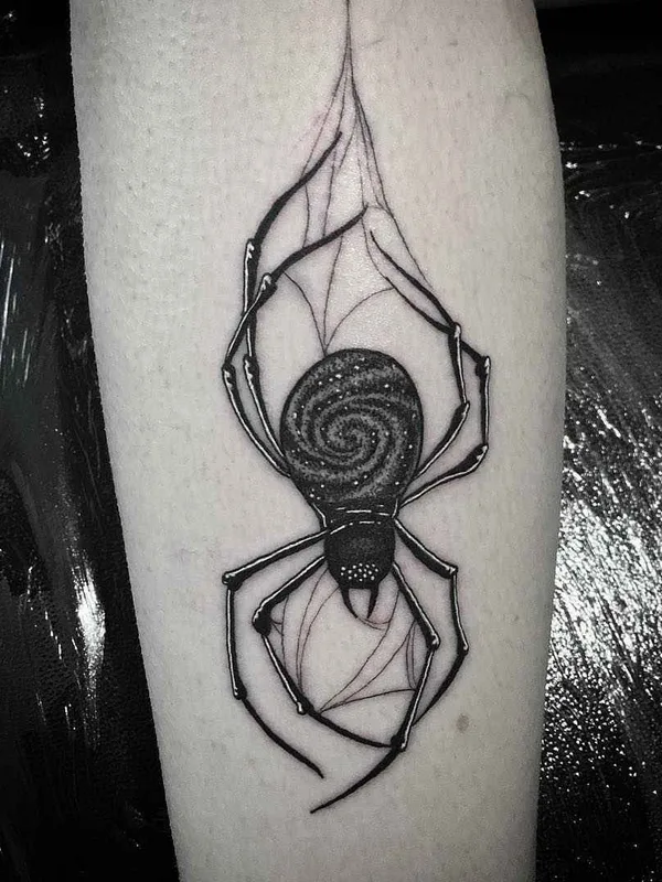 black blackwork 纹身 在 calf #6889 | 纹身师 Merry Morgan