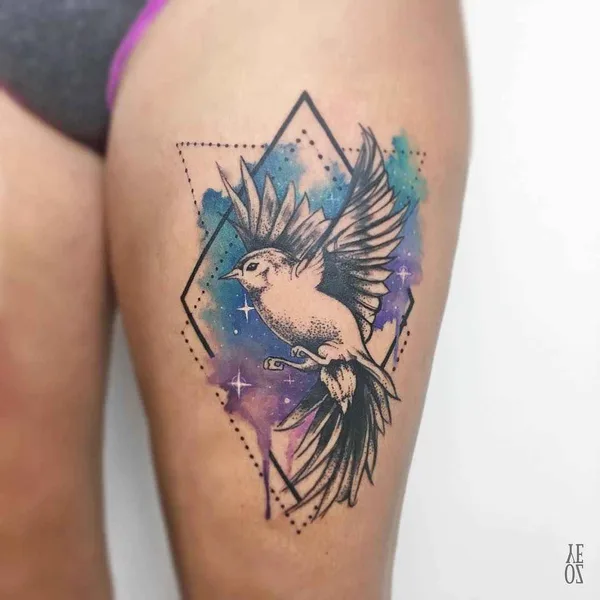 Акварель tattoo by Yeliz Ozcan in Стамбул