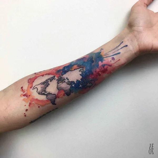 Акварель tattoo by Yeliz Ozcan in Стамбул