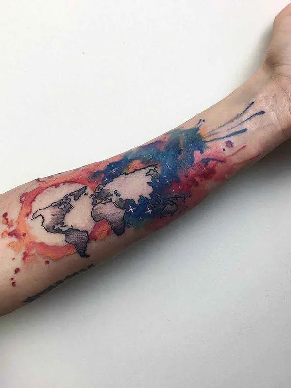 color watercolor татуировка на forearm #7586 | Тату мастер Yeliz Ozcan