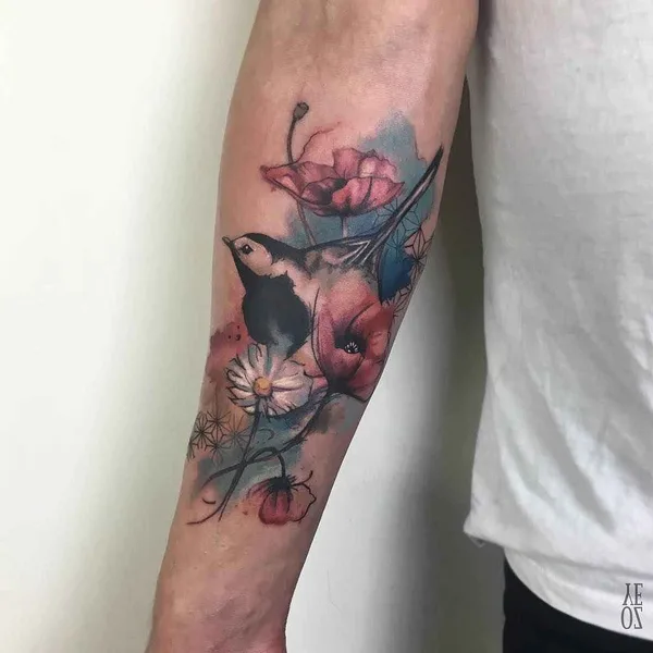Акварель tattoo by Yeliz Ozcan in Стамбул