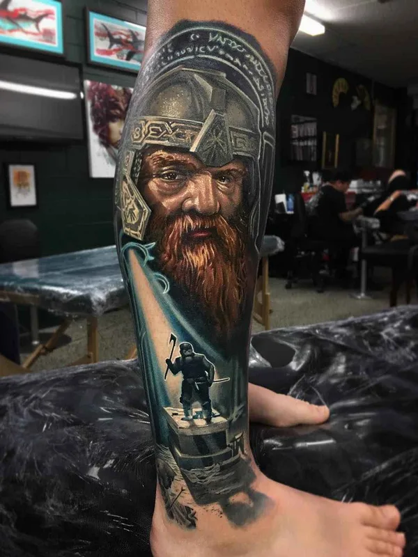 color realism tatuaje en calf #7038 | Tatuador Ben Kaye