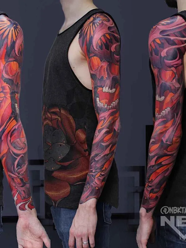 New School tattoo by Дмитрий Набока in Düsseldorf