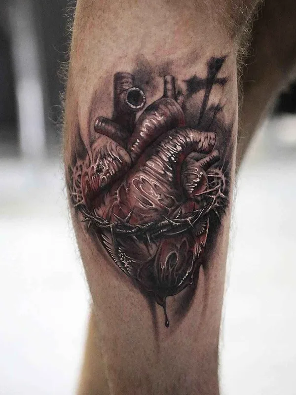 black and grey realism Tatuagem em calf #15343 | Tatuador Stefano Alcantara