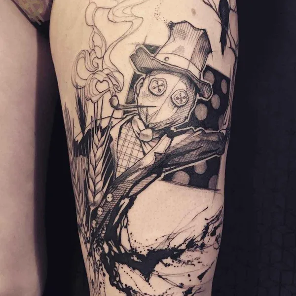 Author's Style tattoo by L'oiseau (Franck Solers) in Collioure