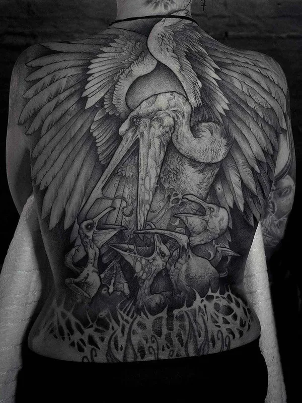 black and grey black and grey tattoo on full back #8927 | Tattoo Artist Rob Borbas
