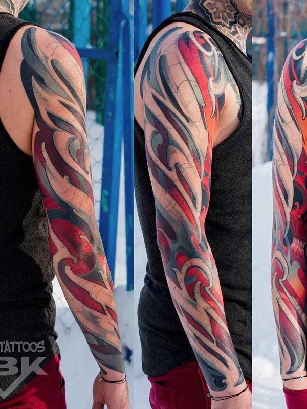 New School tattoo by Дмитрий Набока in Düsseldorf