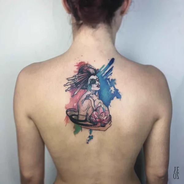Акварель tattoo by Yeliz Ozcan in Стамбул