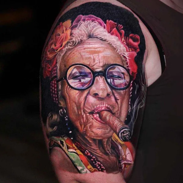 Portrait tattoo by Luka Lajoie in Montréal