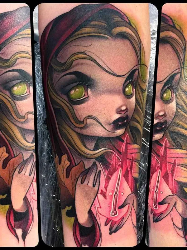 female color illustrative Tatuaggio su forearm #13338 | Tatuatore Kelly Doty
